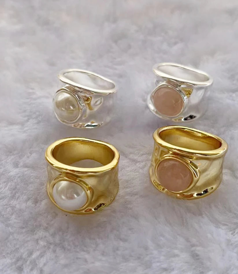 2023 New UNOde50 Fashion Silver Plated 925 Delicate White Pink Gem Ring Women's Romantic Holiday Gift