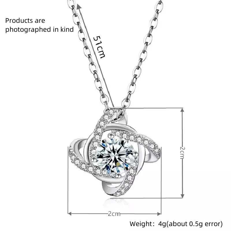 1pcs Steel Color-color Necklace Ladies Cold Wind Four Leaf Clover With Diamonds Brass Pendant Jewelry