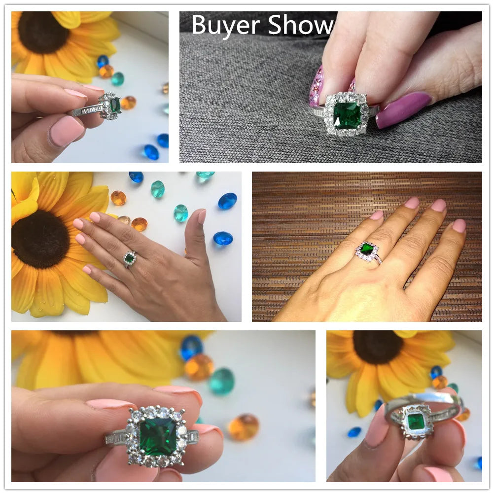 Blue Gem Created Blue Crystal Silver Color Wedding Cubic Zirconia Finger Ring Crystal Brand Jewelry for Women ZYR475