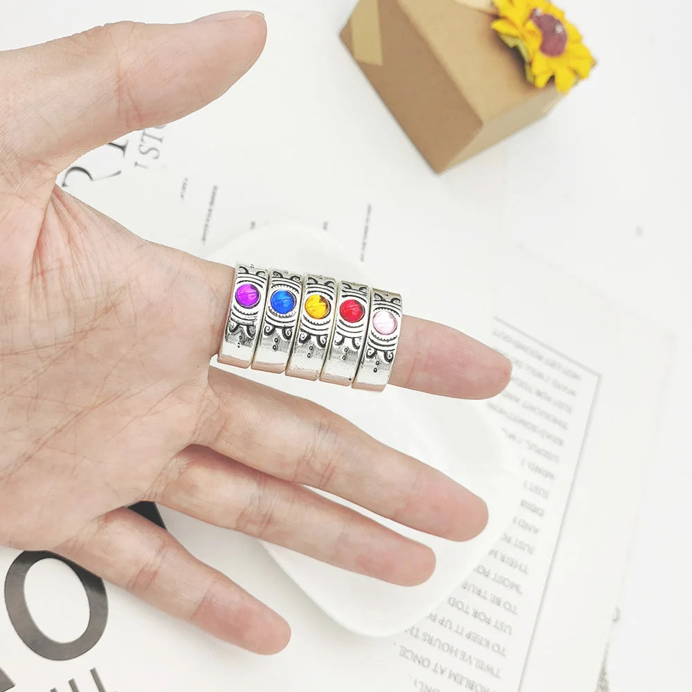 Anime Puella Magi Madoka Magica Cosplay Necklace Ring Set Kaname Madoka Miki Sayaka Soul Gem Pendant Necklace Ring Set Jewelry