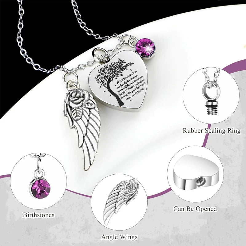 3-Style Stainless Steel Cremation Urn Necklace