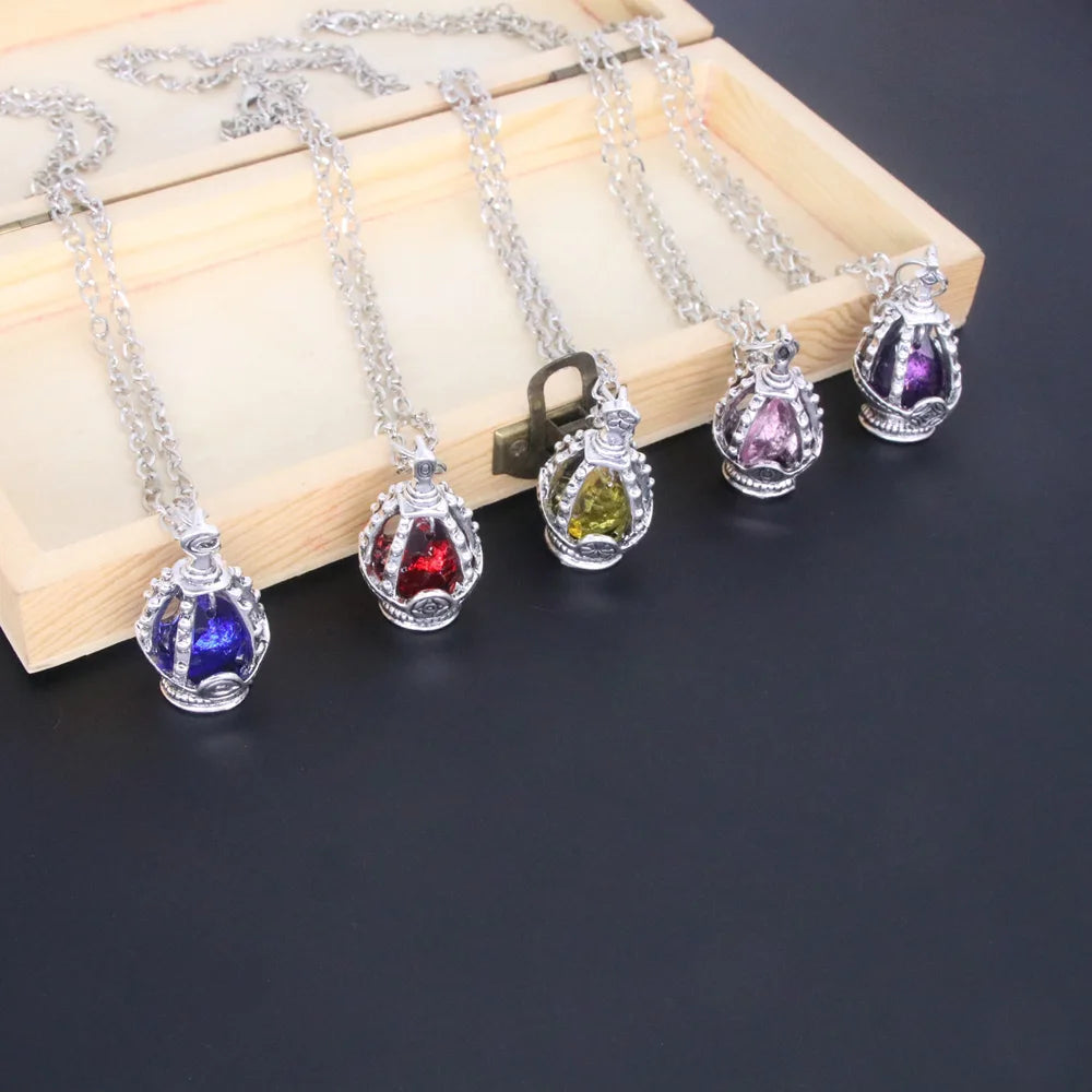 Anime Puella Magi Madoka Magica Cosplay Necklace Ring Set Kaname Madoka Miki Sayaka Soul Gem Pendant Necklace Ring Set Jewelry