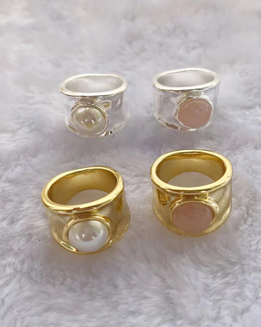 2023 New UNOde50 Fashion Silver Plated 925 Delicate  White Pink Gem Ring Women's Romantic Holiday Gift