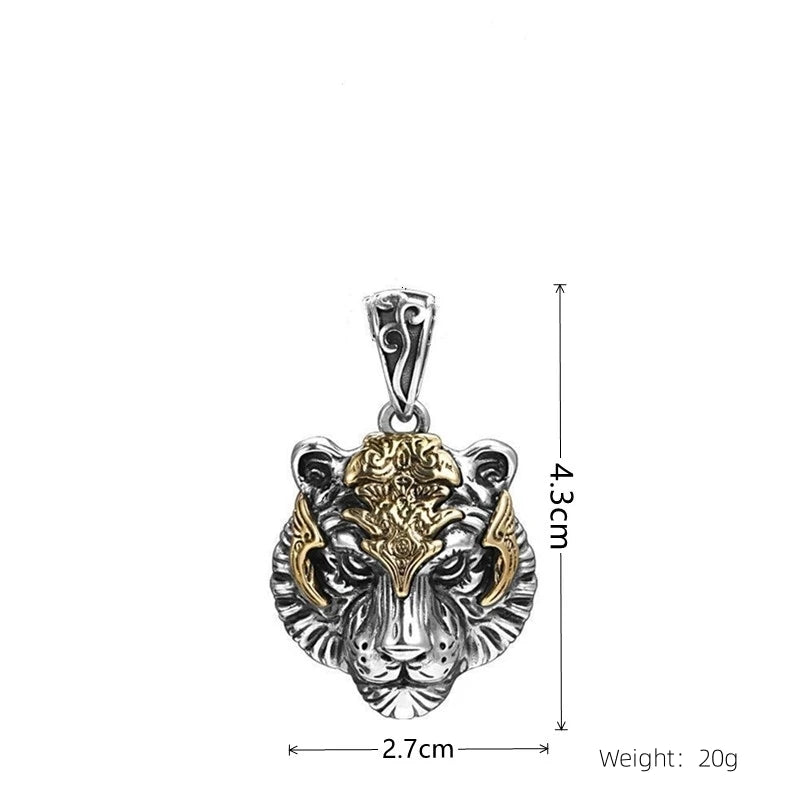1pcs Vintage Necklace For Both Men And Women Fashion Trend Tiger Head Pendant Jewelry