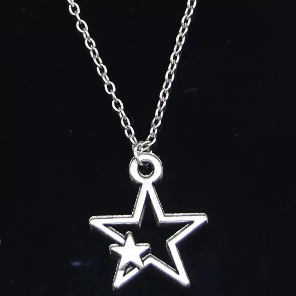 1pcs Vintage Pentagram Necklace Black Rope Necklace Personalized Fashion Alloy Star Pendant Jewelry Party Gift