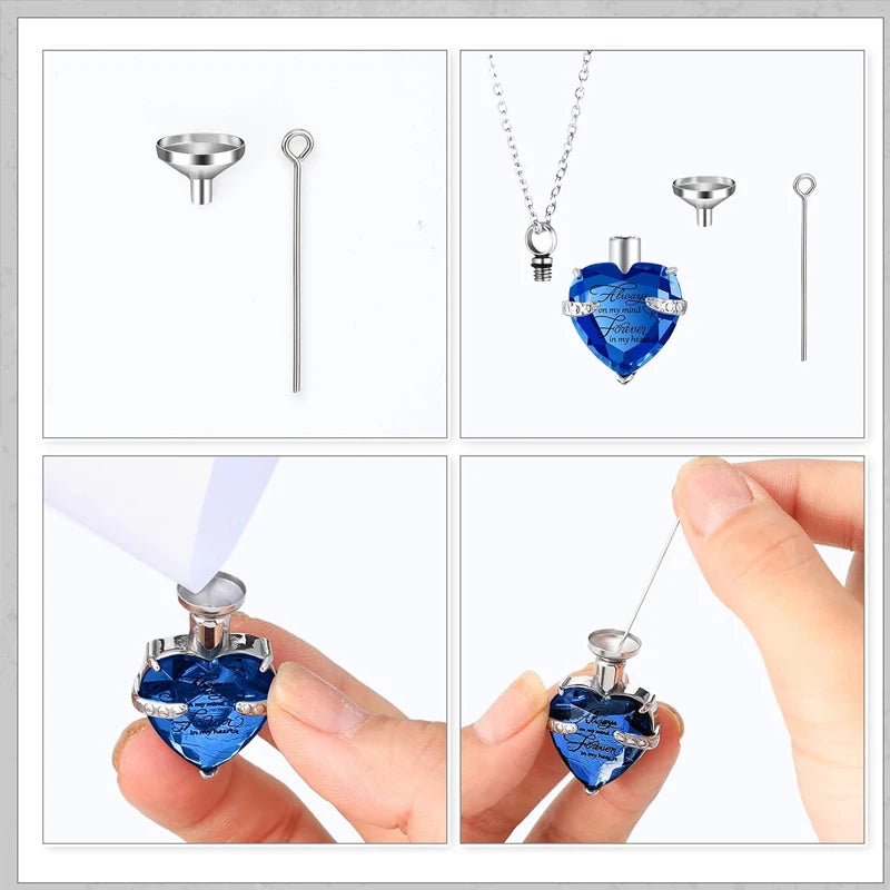 3-Style Stainless Steel Cremation Urn Necklace