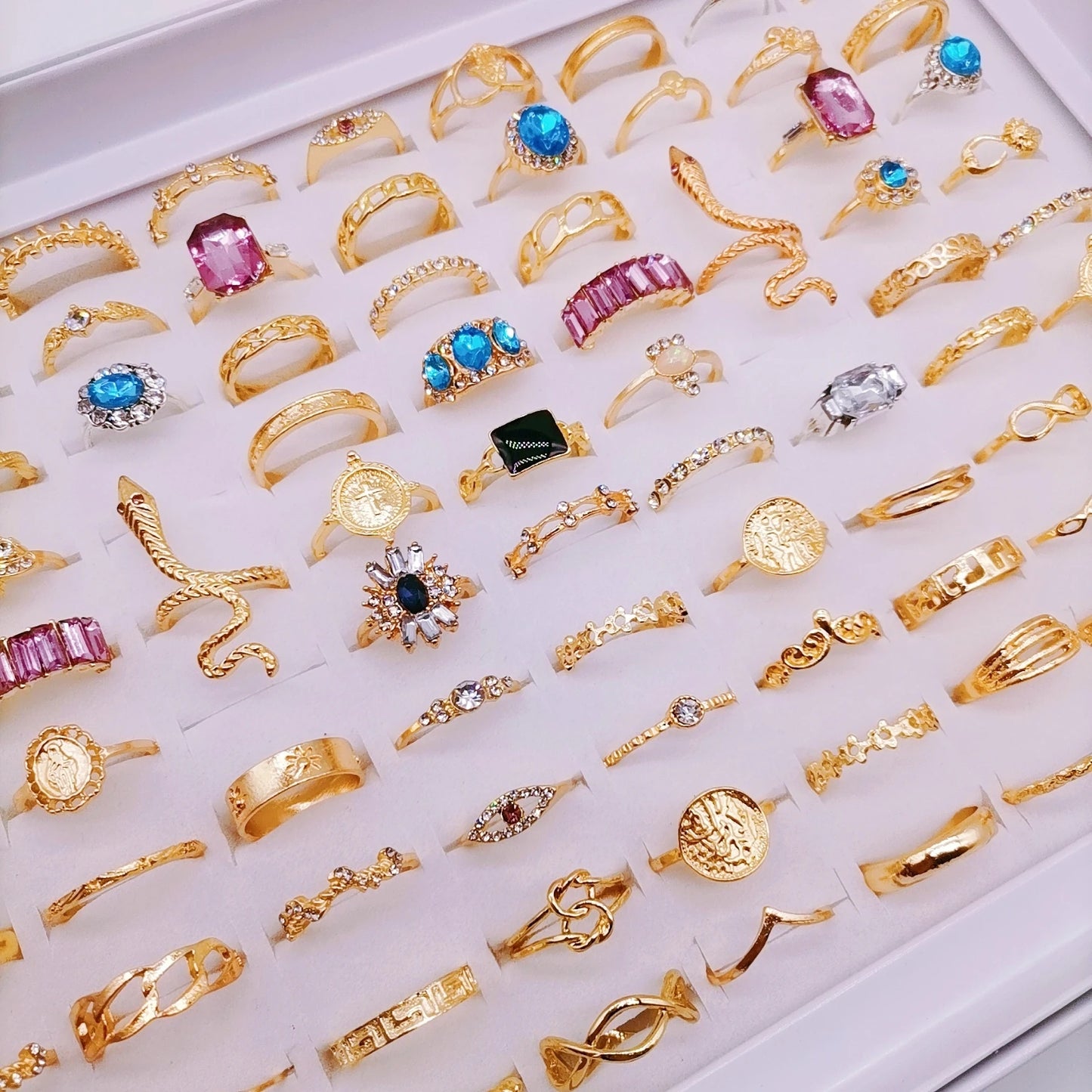 30Pcs/Lot Vintage Rings for Women Gem Snake Spider Gossip  Bohemian Party Girls Set New Wedding Ring Jewelry Love Gift Wholesale