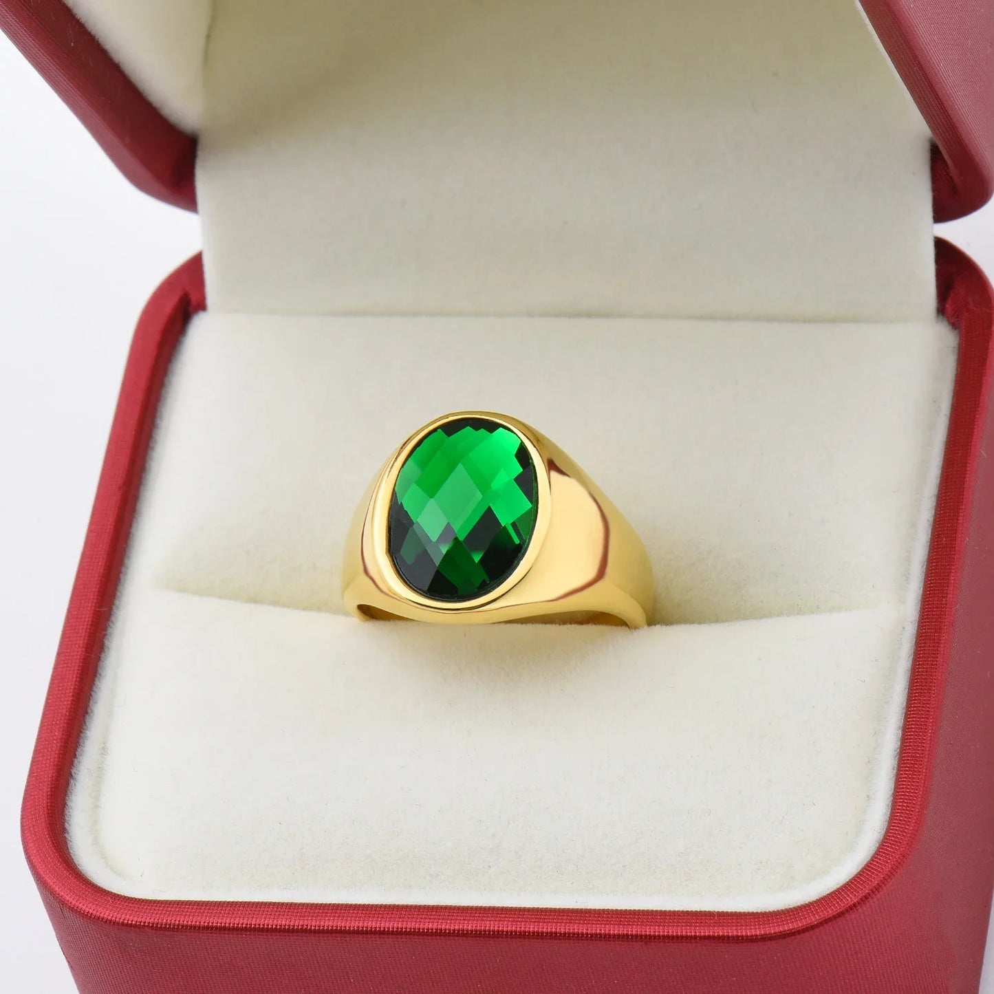 ZY 1pc Minimalist Men's/Women Gem style Wedding Titanium steel Golden ring,Fashion Men's 316LStainless steel Rings Party Tr